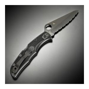 Spyderco オールブラック H-2防錆鋼 パシフィックソルト2 波刃 H Spyderco オールブラック H-2防錆鋼 パシフィックソルト2 波刃 H
