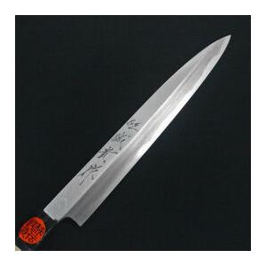 柳刃包丁 田中一之刃物製作所 誠貴作 カスミ 210mm 青紙 料理庖丁 鍛造