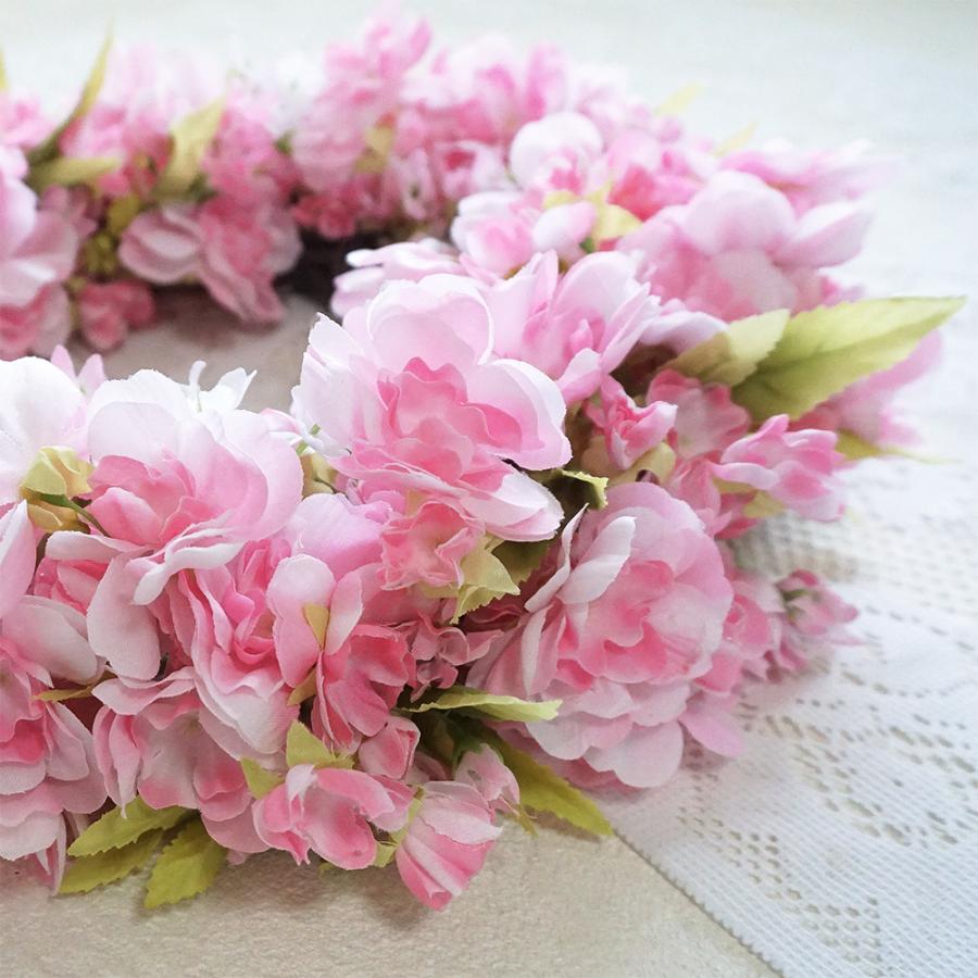 八重桜 リース ピンク Mサイズ 造花 さくら サクラ インテリア ギフト
