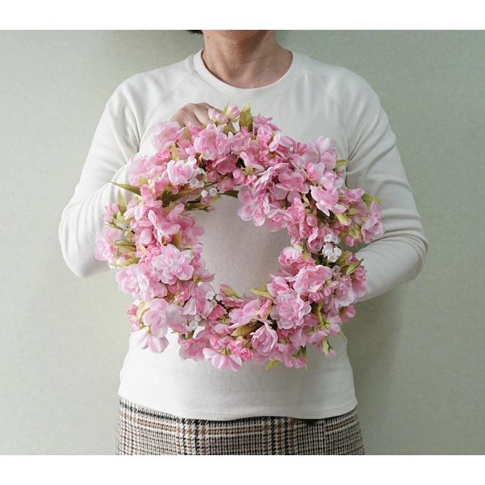 八重桜 リース ピンク Mサイズ 造花 さくら サクラ インテリア ギフト