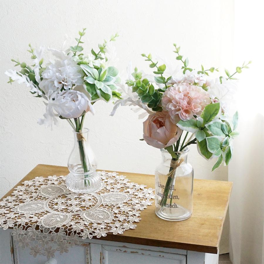 造花 ミックスフラワーブーケ 1束 バラ ローズ ダリア 花束 インテリア  