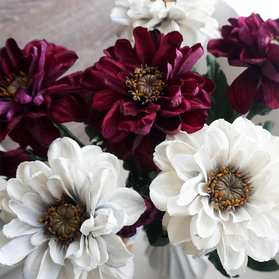 造花 ジニア 1本 花 ドライフラワー風 アンティーク風 インテリア 飾り