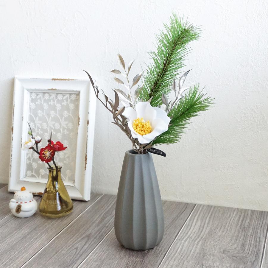 お正月 造花 椿 ピック 1本 正月飾り 笹 バンブー 松 つばき ツバキ