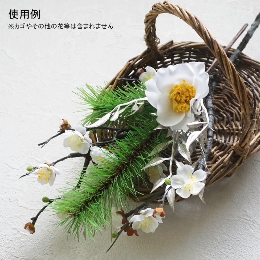 お正月 造花 椿 ピック 1本 正月飾り 笹 バンブー 松 つばき ツバキ