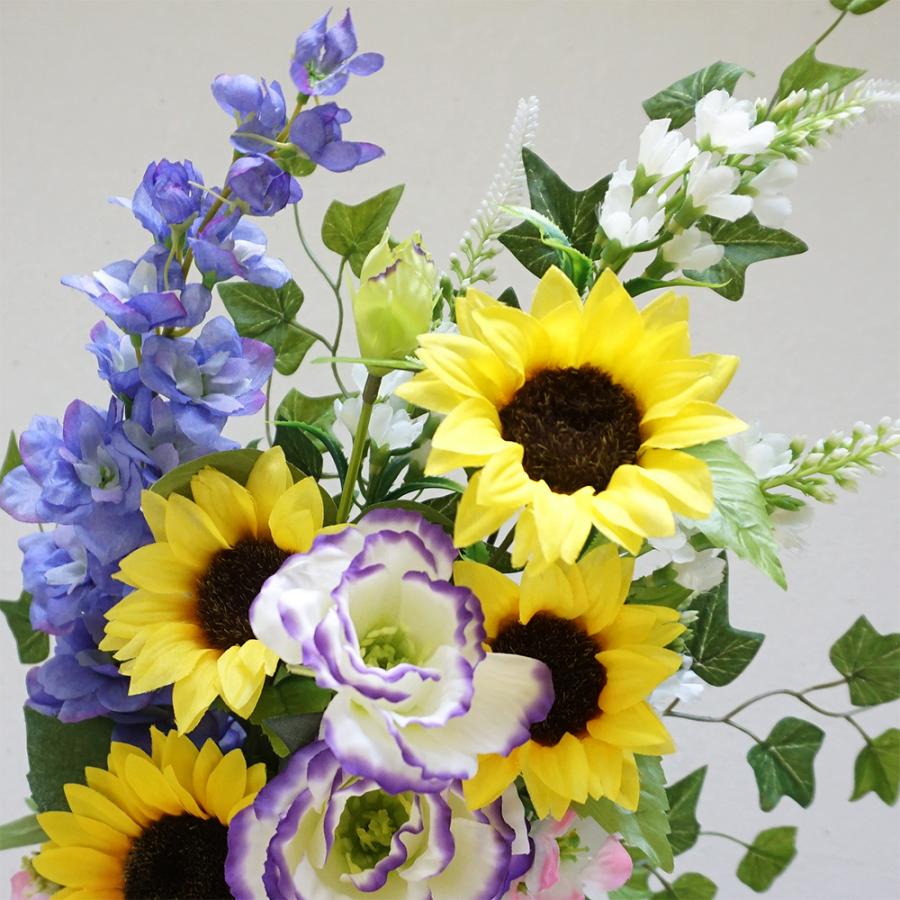 仏花 造花 お墓用 一対 ひまわり ヒマワリ 向日葵 2束 お供え 墓 墓花