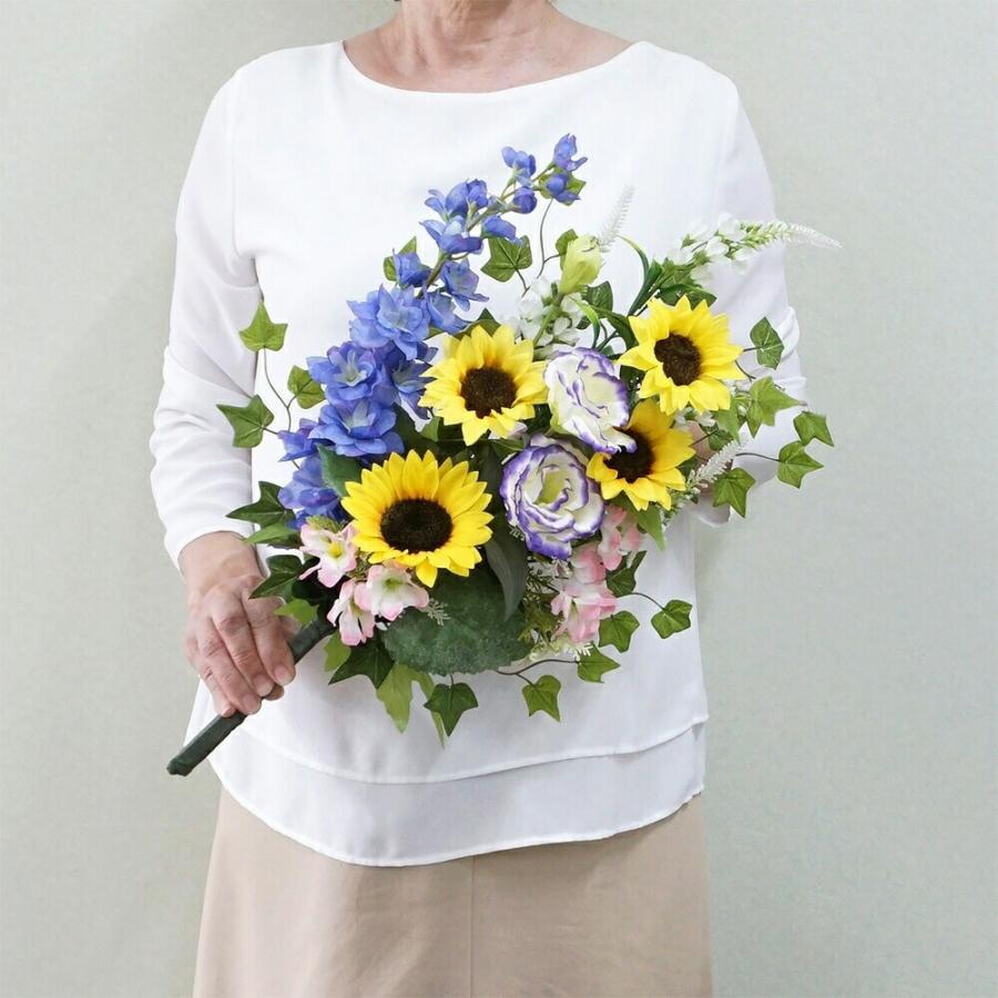 仏花 造花 お墓用 一対 ひまわり ヒマワリ 向日葵 2束 お供え 墓 墓花