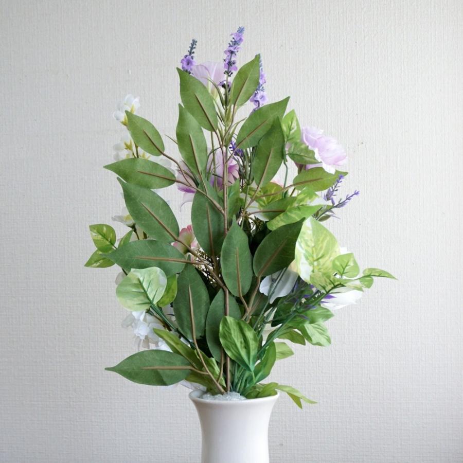 仏花 造花 お墓用 一対 ホワイトピオニー ラベンダー トルコキキョウ 2