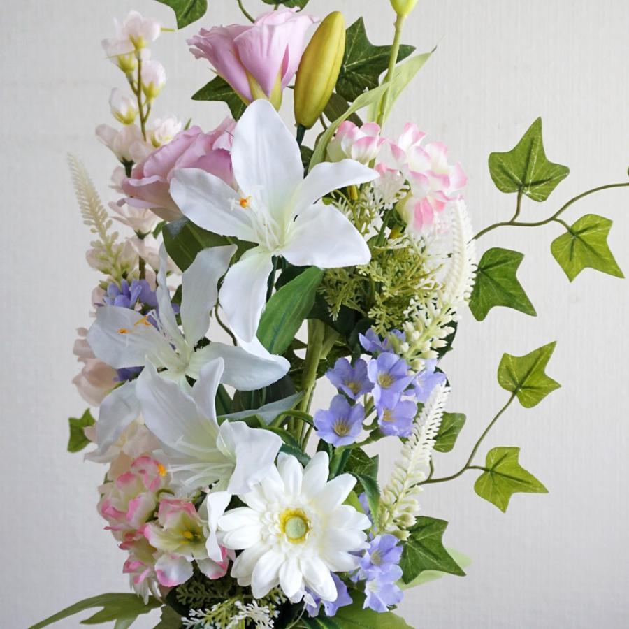 仏花 造花 お墓用 一対 ユリ 百合 トルコキキョウ ガーベラ 2束 お供え