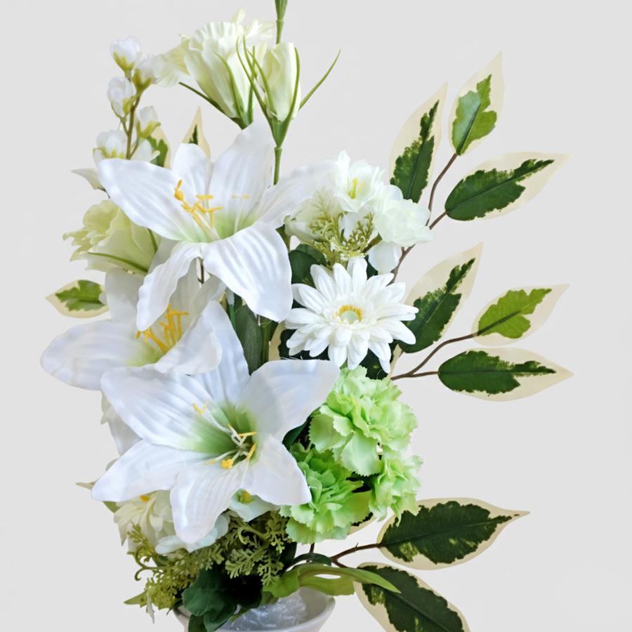 仏花 お墓用 仏壇用 造花 ホワイトグリーン 花束仏花 1束 お供え