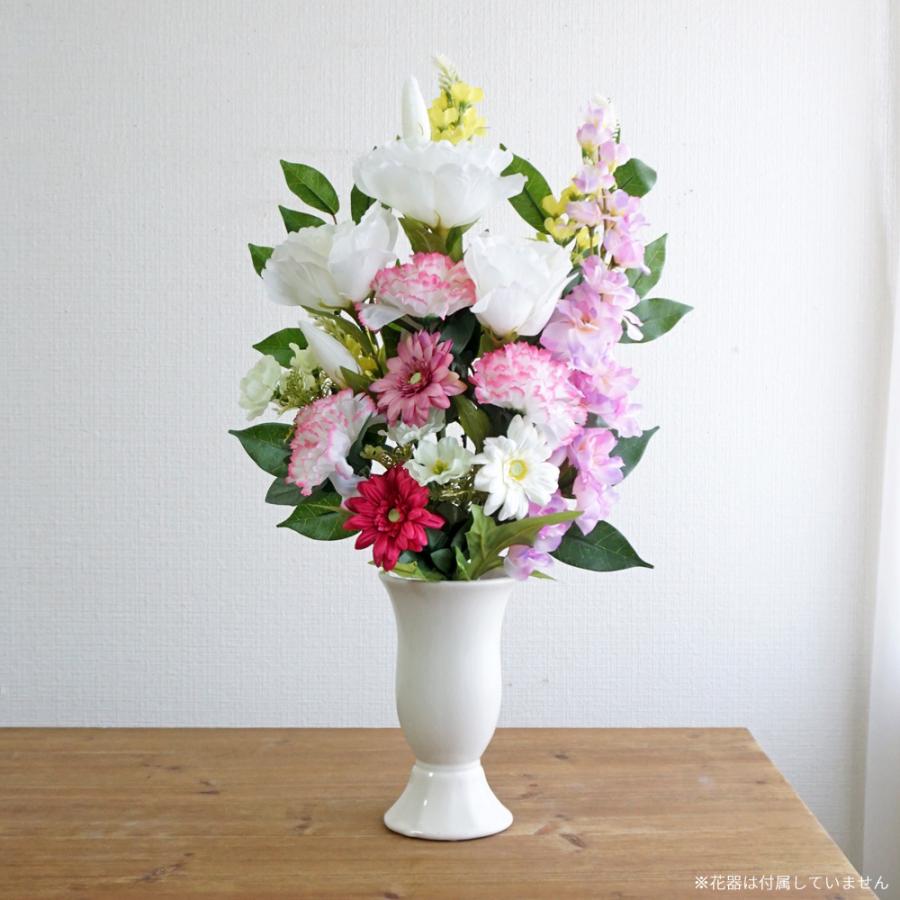 仏花 造花 一対 やさしいピンクの供花 お墓用 お仏壇 お彼岸 お盆