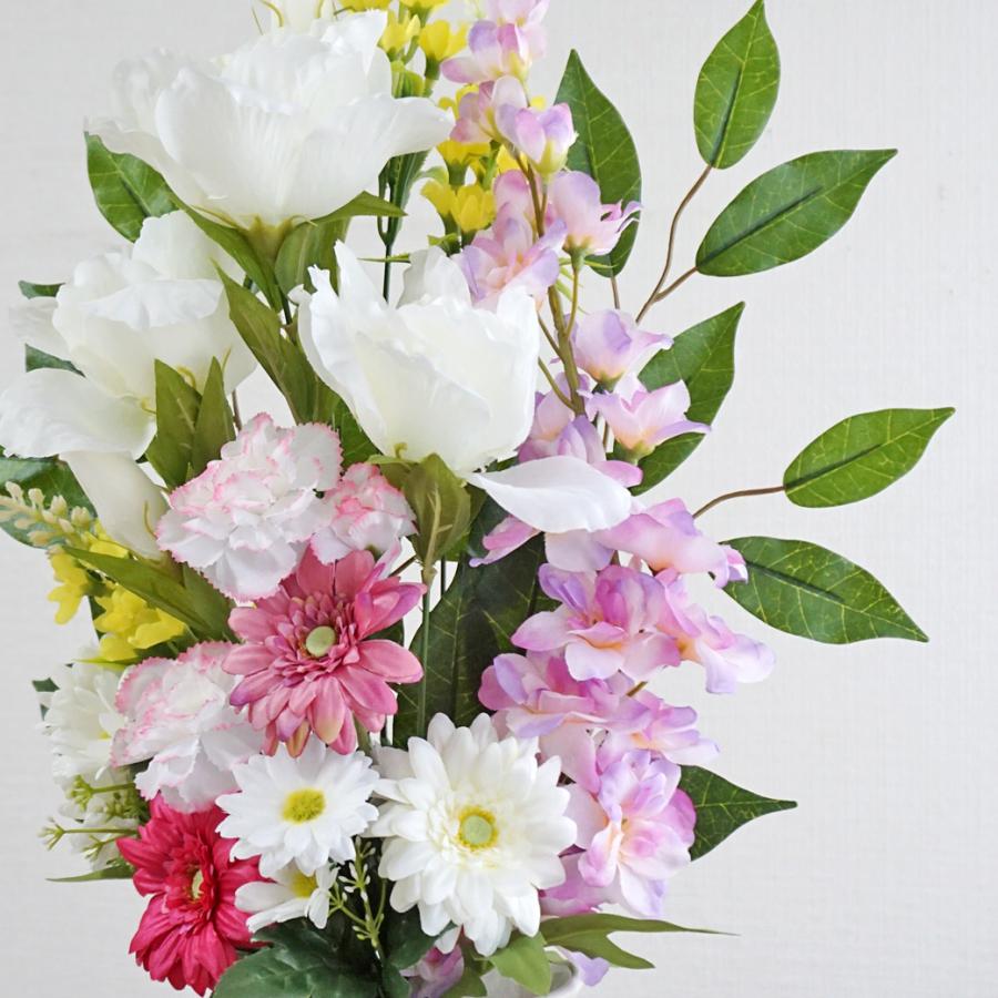 仏花 造花 一対 やさしいピンクの供花 お墓用 お仏壇 お彼岸 お盆