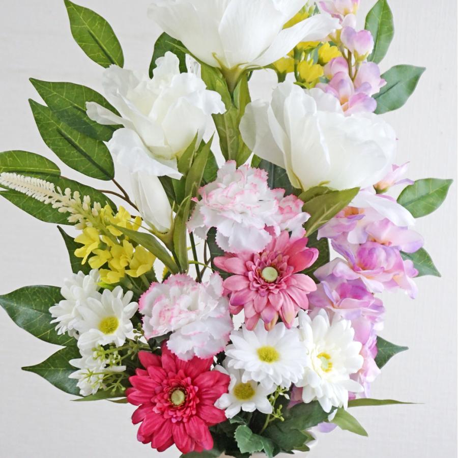 仏花 造花 一対 やさしいピンクの供花 お墓用 お仏壇 お彼岸 お盆