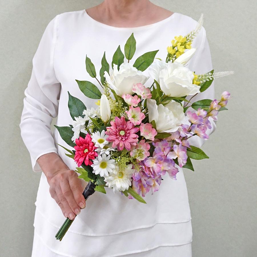 仏花 造花 一対 やさしいピンクの供花 お墓用 お仏壇 お彼岸 お盆