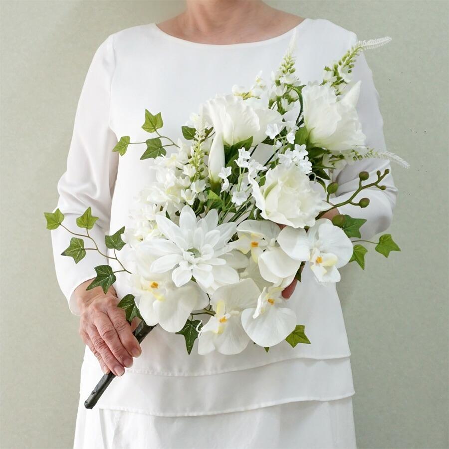 仏花 造花 お墓用 一対 トルコキキョウ コチョウラン 胡蝶蘭 2束