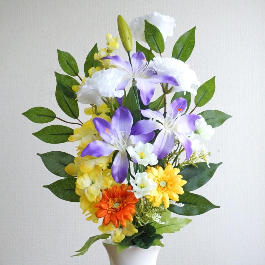 仏花 造花 お墓用 トルコキキョウ ユリ ガーベラ 百合 1束 お供え 墓