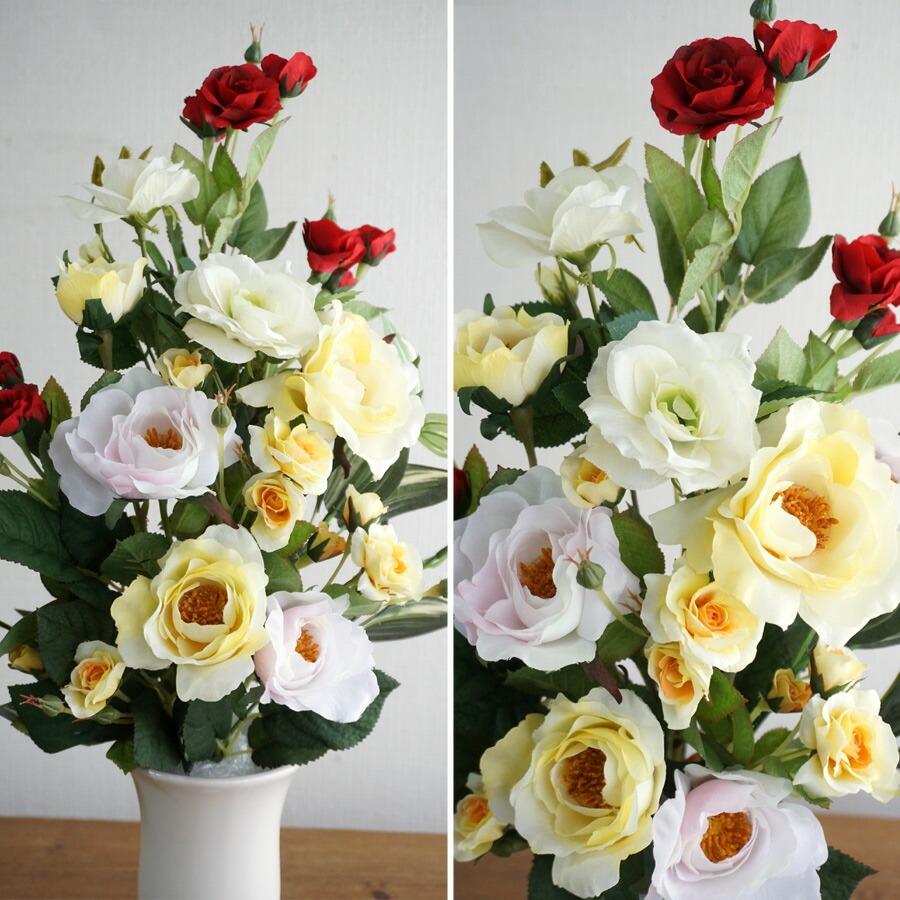 仏花 造花 お墓用 一対 ローズ バラ 薔薇 2束 お供え 墓 墓花 お悔やみ