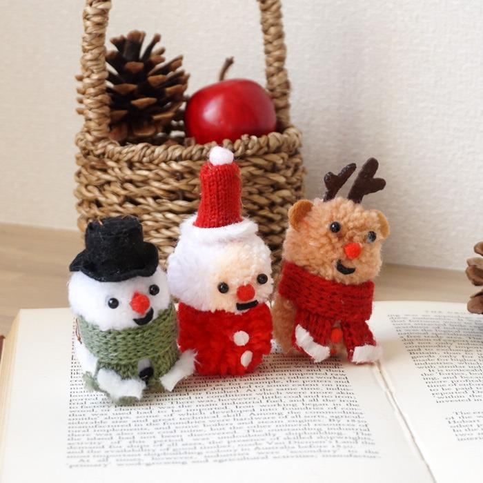 クリスマス 飾り ふわふわオーナメント 主役たち 3種セット かわいい