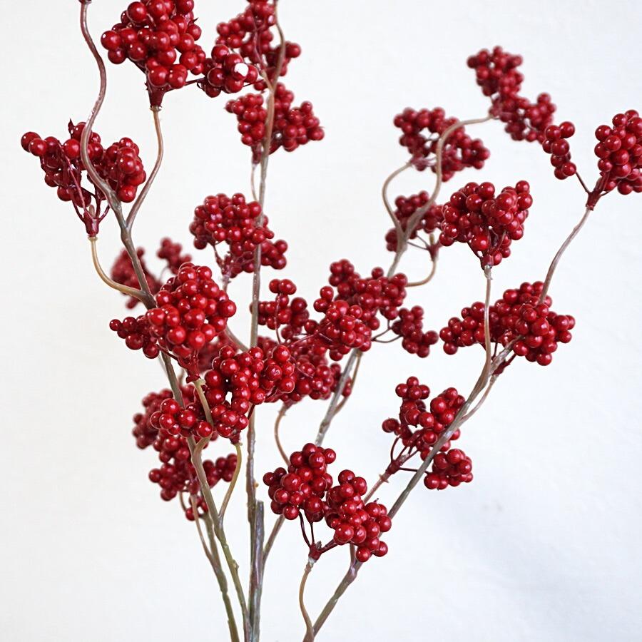 造花 レッドベリースプレー レッド クリスマス お正月 冬 装飾