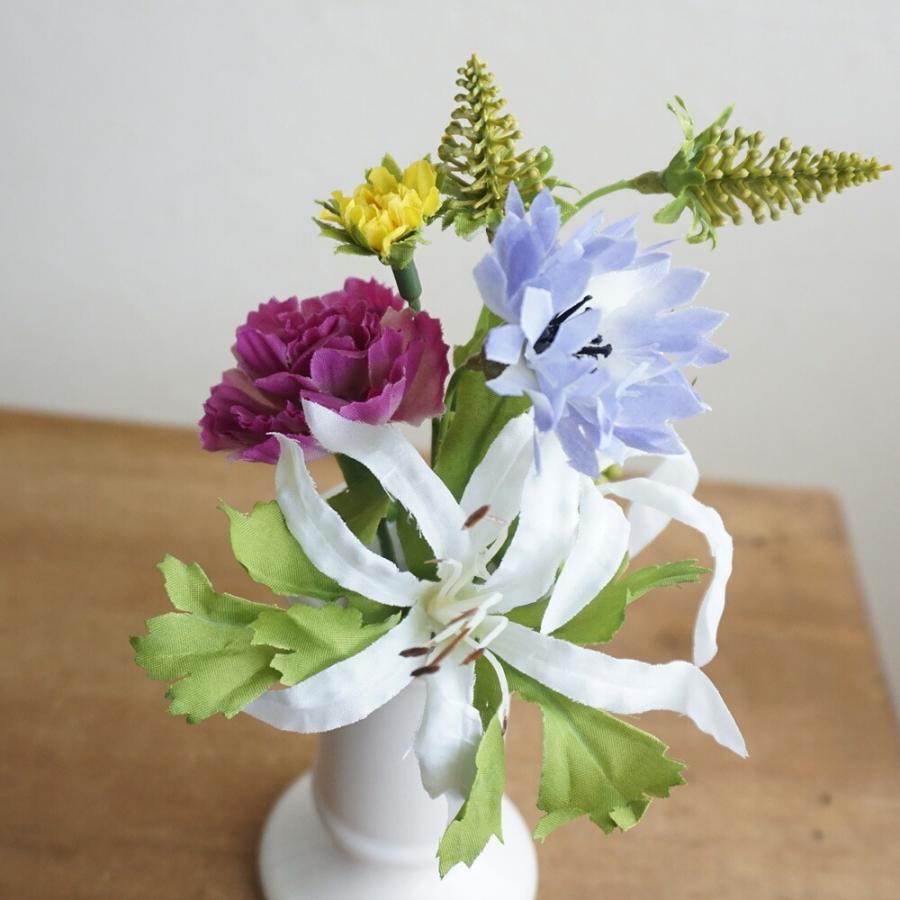 仏花 造花 小さなお供え花S ネリネ 仏壇 手元供養 供花 高さ17.5cm