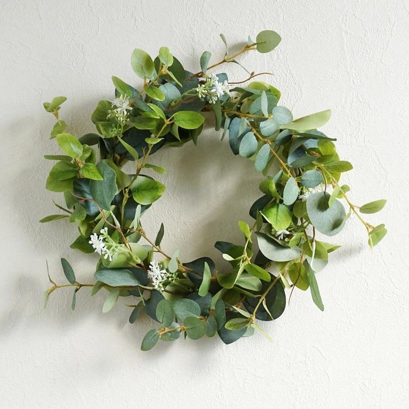 ユーカリ リース 造花 母の日 グリーンリース 玄関 壁掛け 壁飾り