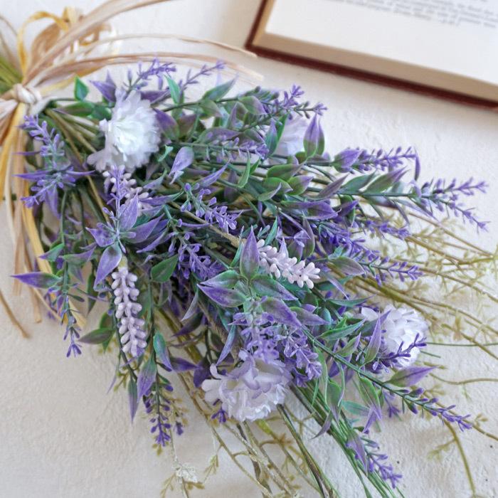 造花 ラベンダーと野草のスワッグ 全長約48 50cm 壁面 飾り 壁掛け ドライフラワー風 Lavenderswag 5 リポーズジョイ 通販 Yahoo ショッピング