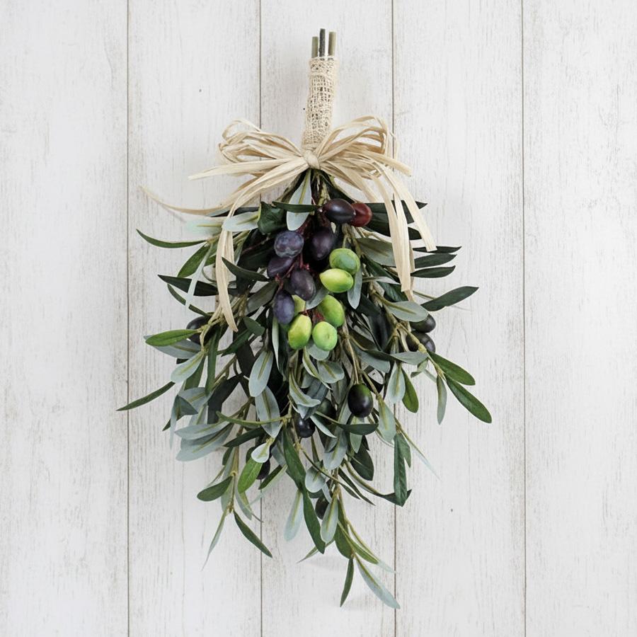 オリーブスワッグ 中サイズ 壁飾り 造花 おしゃれ フェイクグリーン
