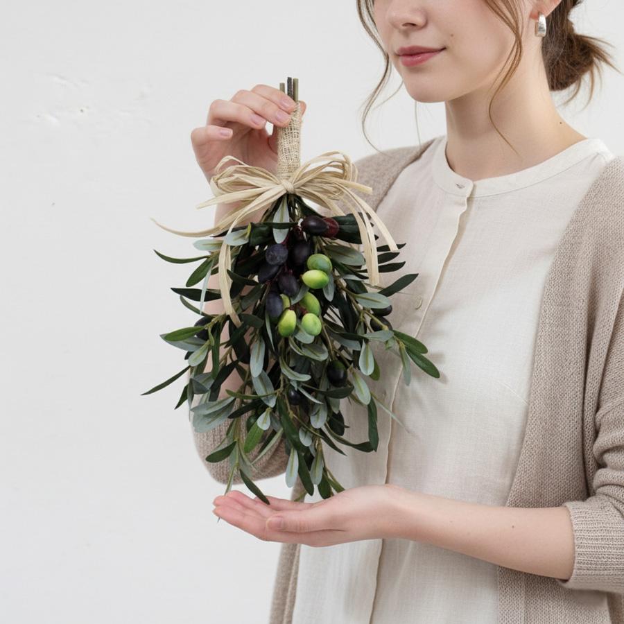 オリーブスワッグ 中サイズ 壁飾り 造花 おしゃれ フェイク