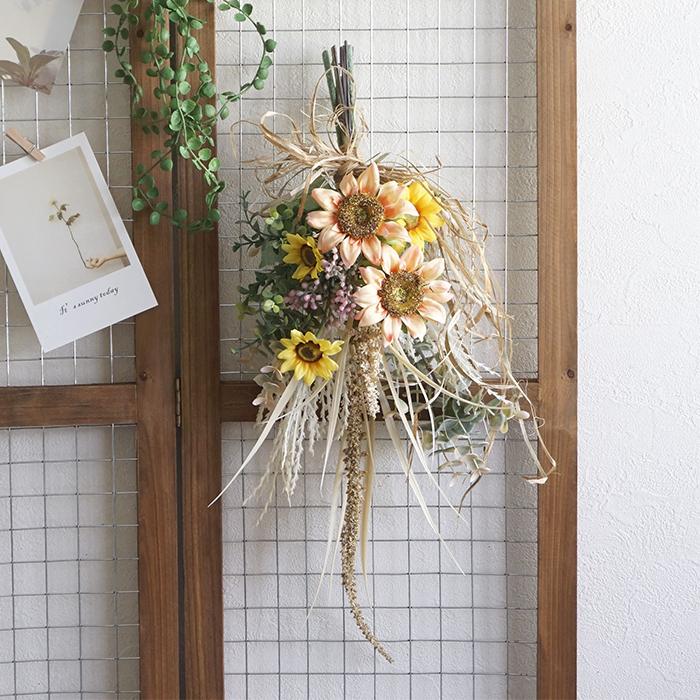 造花 ひまわりのワイルドスワッグ ヒマワリ 向日葵 壁掛け 壁飾り インテリア 逆さ 吊るす お洒落 ディスプレイ 夏 アートフラワー ウェルカム S Swag3 リポーズジョイ 通販 Yahoo ショッピング