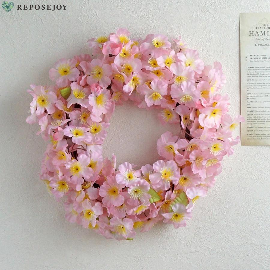 造花 桜のリース ピンク M フェイクフラワー 桜 さくら 春 壁飾り