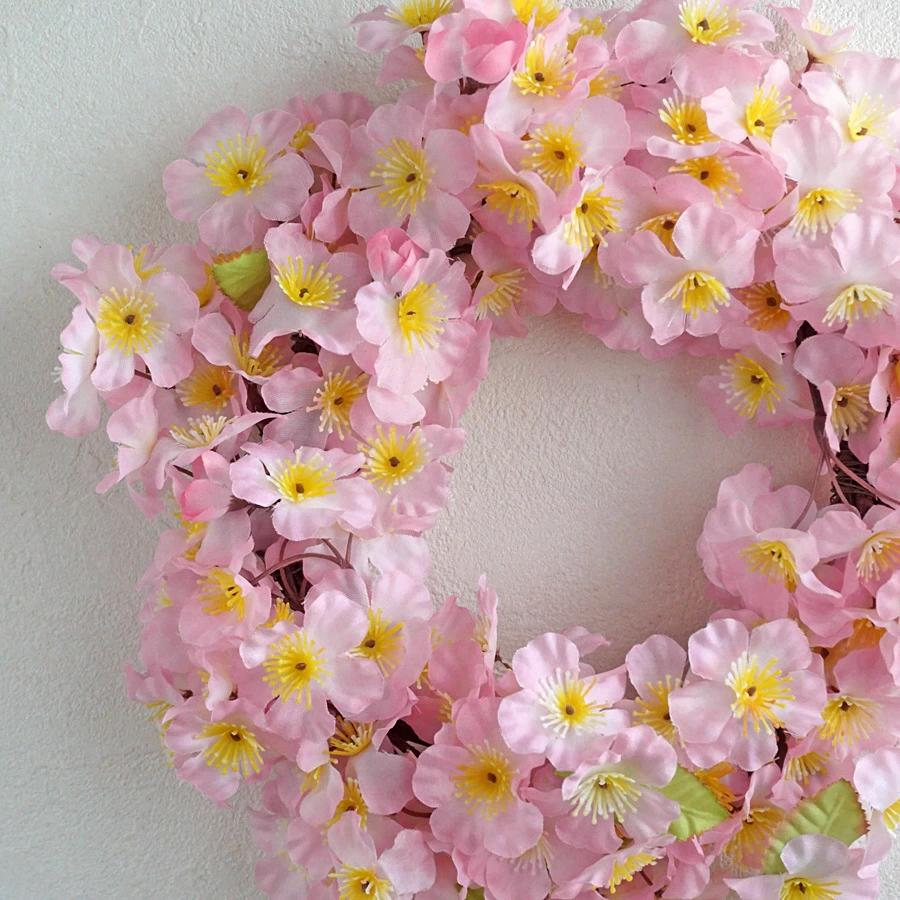 造花 桜のリース ピンク M フェイクフラワー 桜 さくら 春 壁飾り