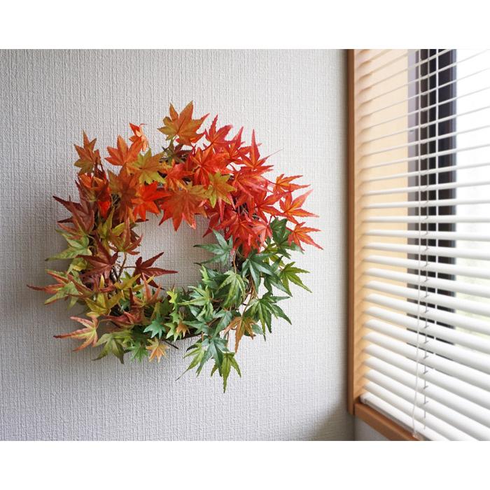 リース 造花 紅葉 Mサイズ インテリア 飾り 壁掛け 壁飾り 秋 モミジ