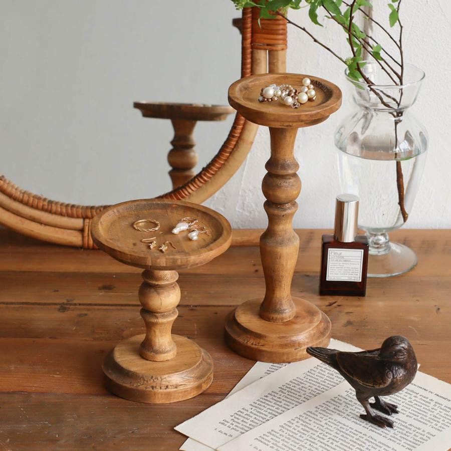 アンティーク キャンドルホルダー 木製 燭台 ウッドキャンドルホルダー L ｜木製 レトロ 燭台 アンティーク調