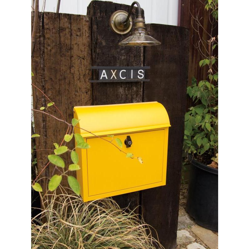 AXCIS（アクシス） アイアン 郵便ポスト ルーフィングポスト イエロー