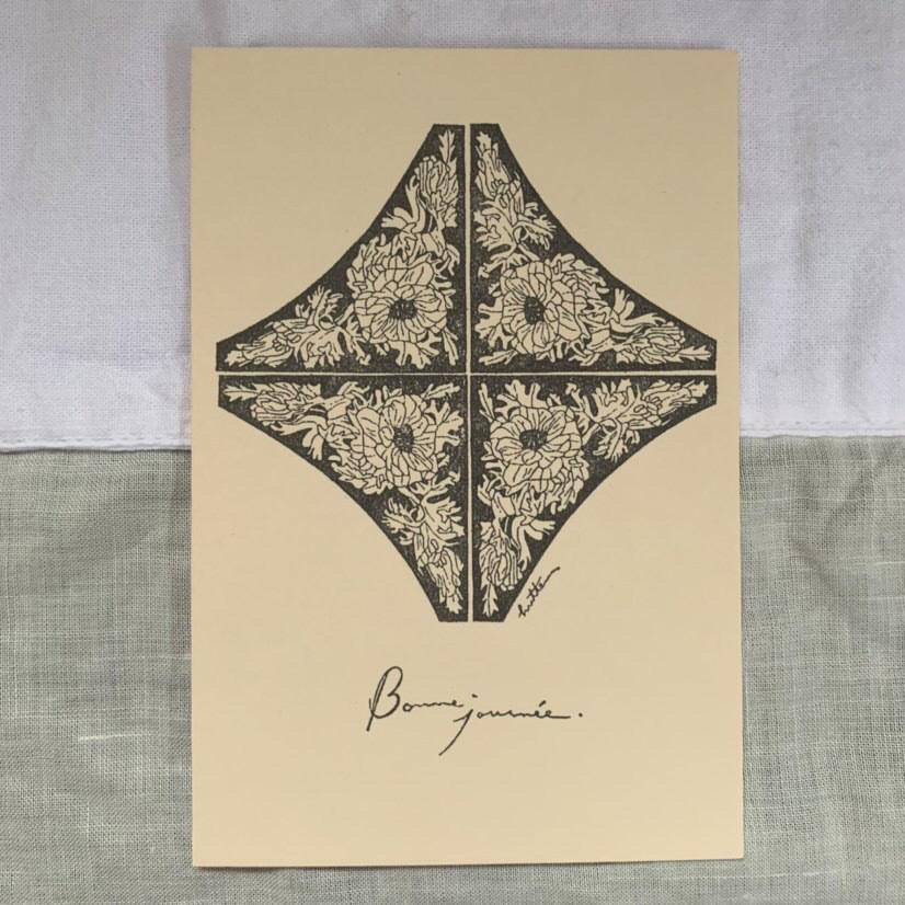 ポストカード おしゃれ HUTTE 消しゴムはんこ 植物図鑑 ボタニカル