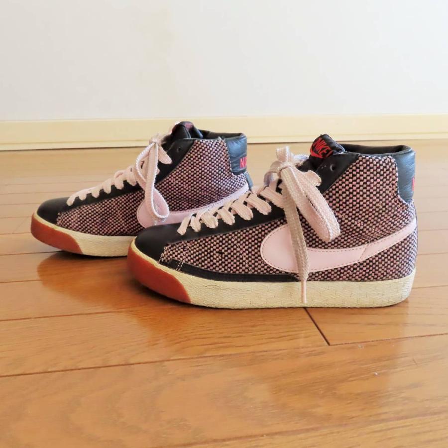 美品 NIKE NIKE BLAZER MID ナイキ ブレイザーミッド スニーカー 黒 ブラック×ピンク 25cm｜reproduct-r4｜05