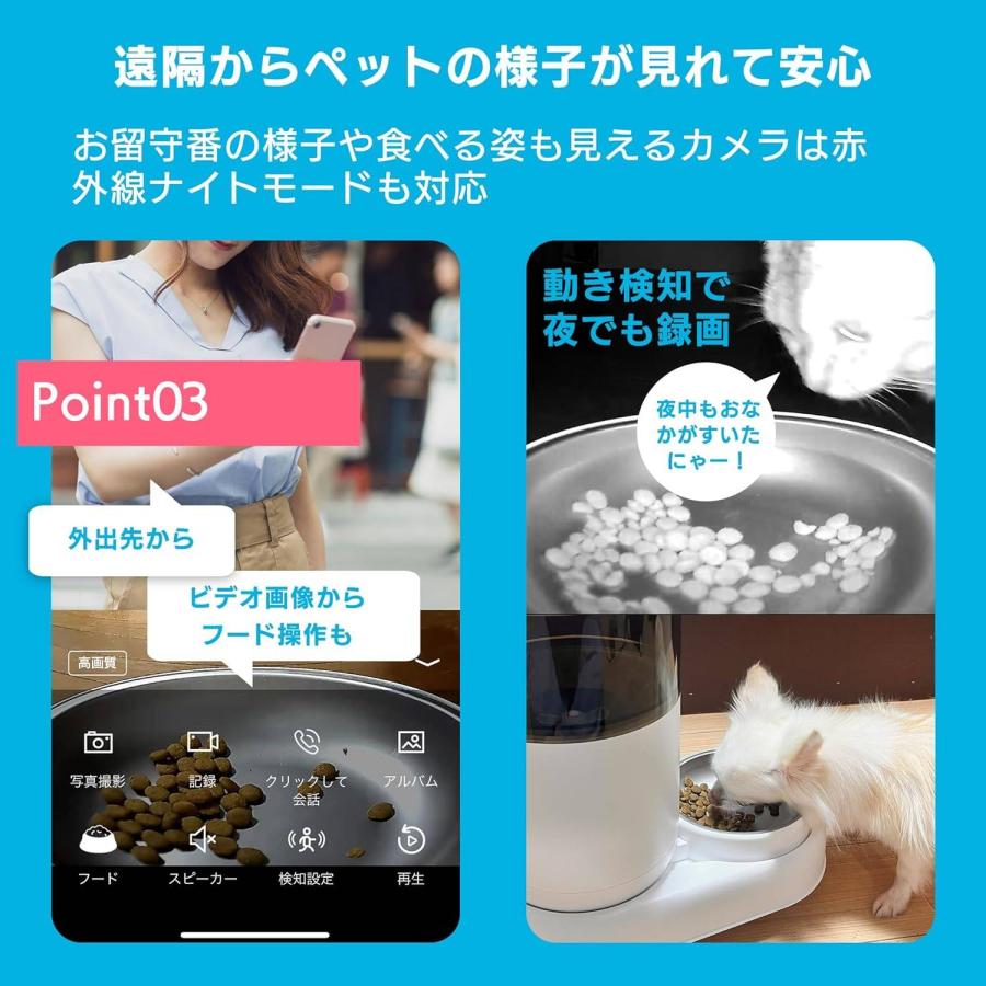 Style もぐもぐウォッチャー 自動給餌器 ペットカメラ Wi-Fi 2.6