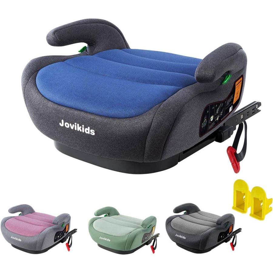 Jovikids ジュニアシート ブースターシート ISOFIX R129適合 極厚クッション ブルー 3歳12歳頃 rc