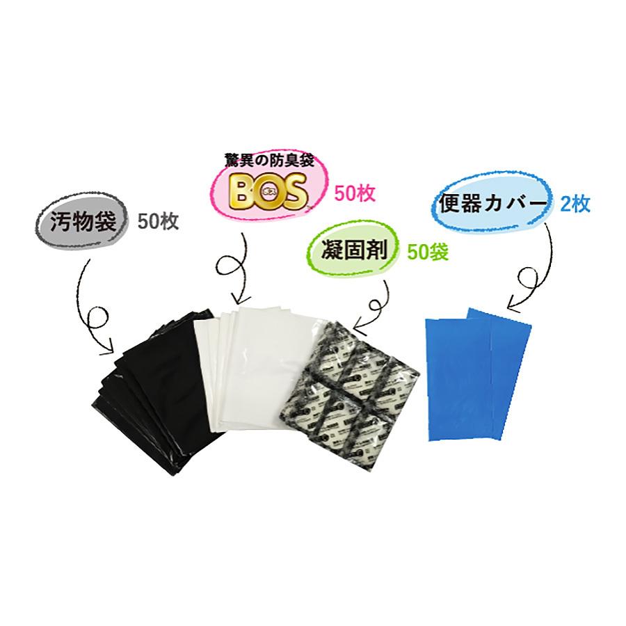 クリロン化成 驚異の防臭袋 BOS 非常用臭わないトイレセット 50回分（B