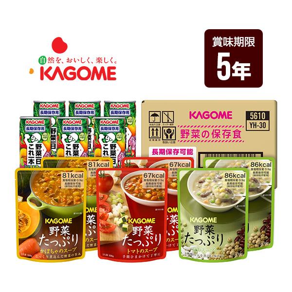 カゴメ 野菜の保存食セット(野菜一日これ一本長期保存用×6本､野菜たっぷりスープ×6袋)(6本+6袋入)