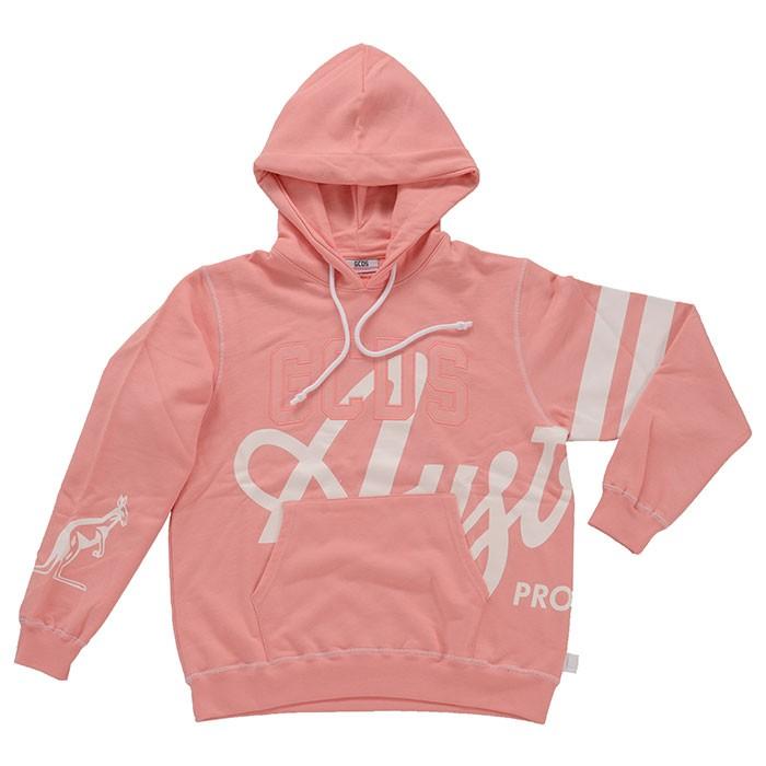 GCDS ジーシーディーエス メンズ スウェット パーカー ロゴ ピンク  