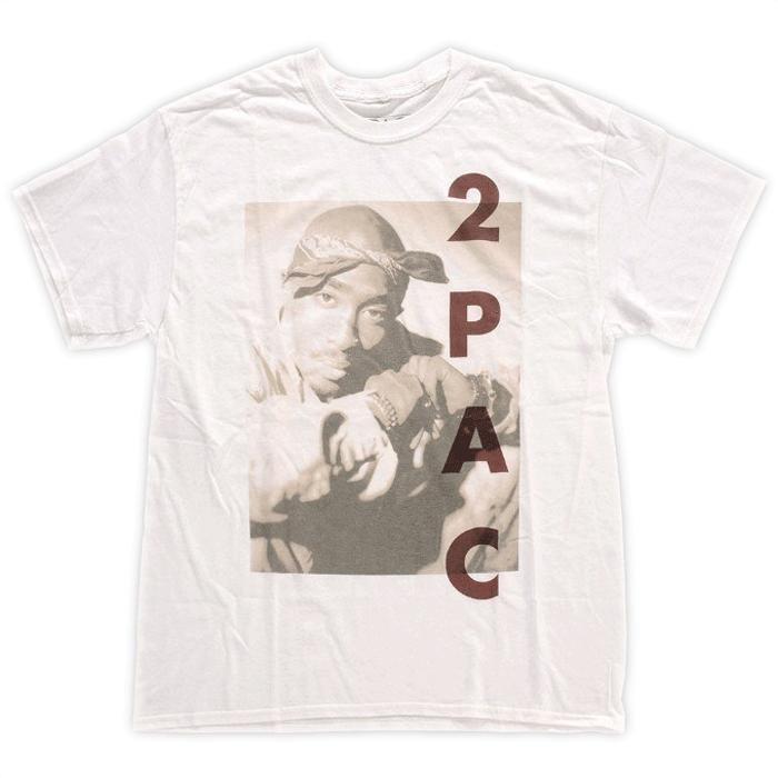 2PAC プリント Tシャツ ホワイト クーポン】2pac バンド Tシャツ 半袖 メンズ ツーパック プリント