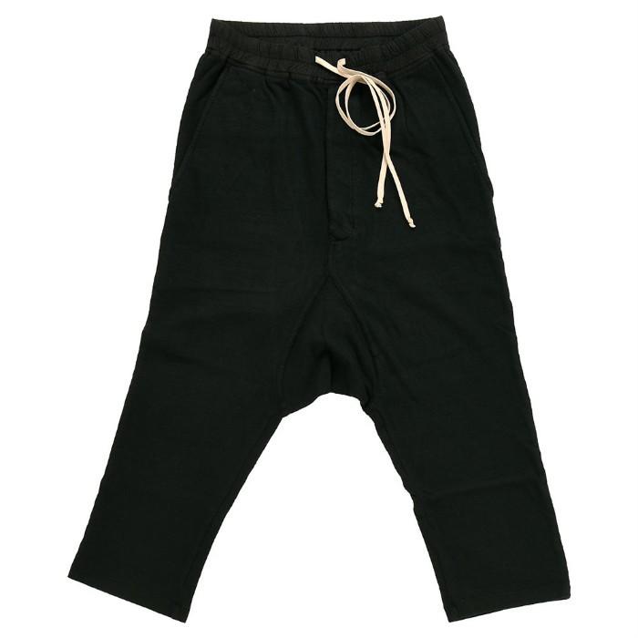 魅了 ダークシャドウ バイ リックオウエンス サルエル スウェット パンツ メンズ 黒 Drkshdw By Rick Owens Drawstring Cropped Pants Du17f2373bg 09 Otr1652 オープニング大放出セール Spiritnmore Com