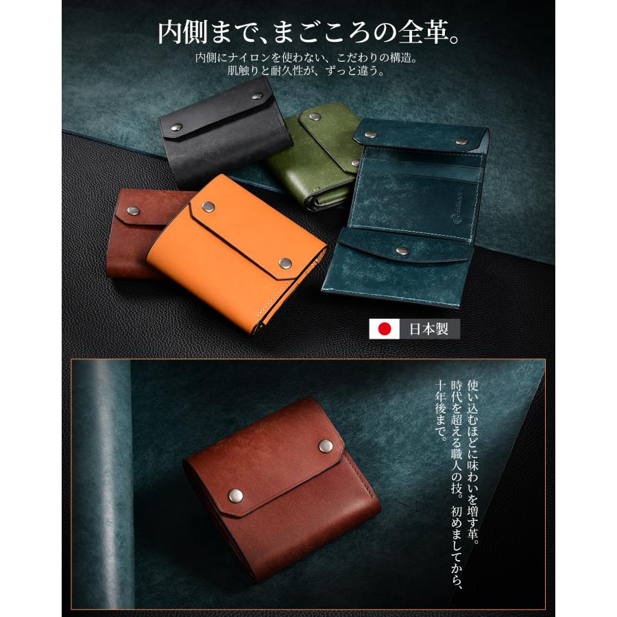 財布 メンズ 三つ折り 本革 プエブロレザー ミニ財布 コンパクト