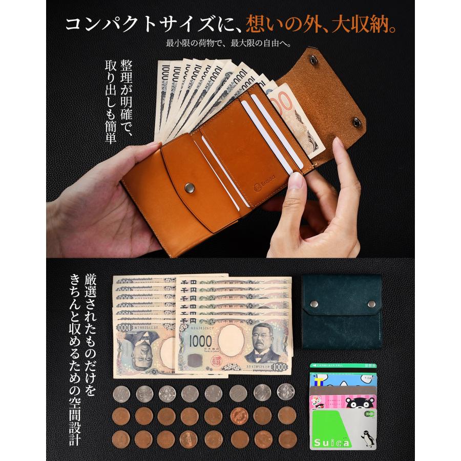 財布 メンズ 三つ折り 本革 プエブロレザー ミニ財布 コンパクト