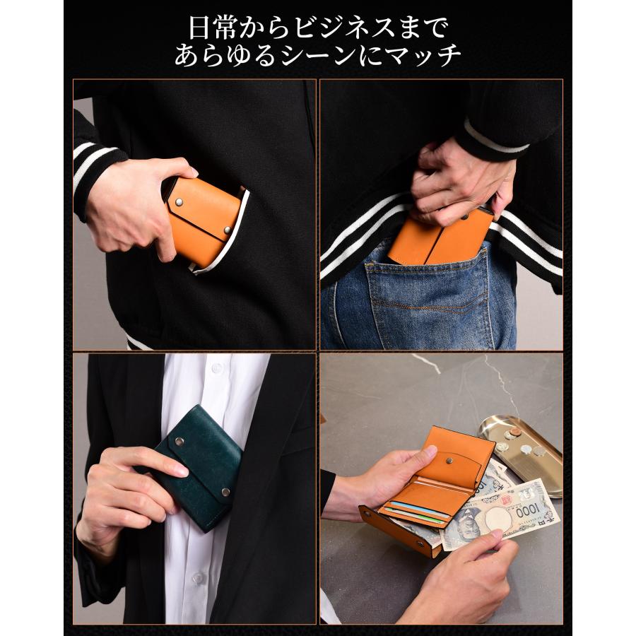 財布 メンズ 三つ折り 本革 プエブロレザー ミニ財布 コンパクト