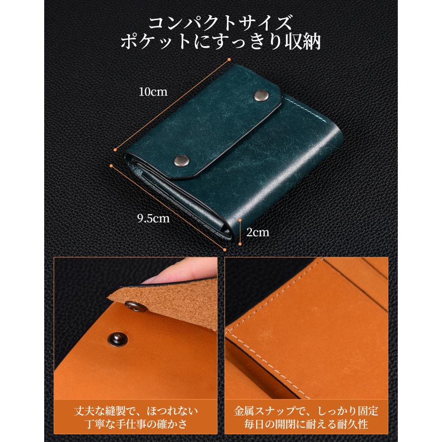 財布 メンズ 三つ折り 本革 プエブロレザー ミニ財布 コンパクト