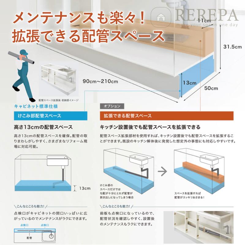 クリナップ コルティ colty Ｉ型 間口1650 システムキッチン 開き扉タイプ 2口コンロ 基本仕様 食洗器なし Sシリーズ 送料込【商品のみ】 | コルティ | 06