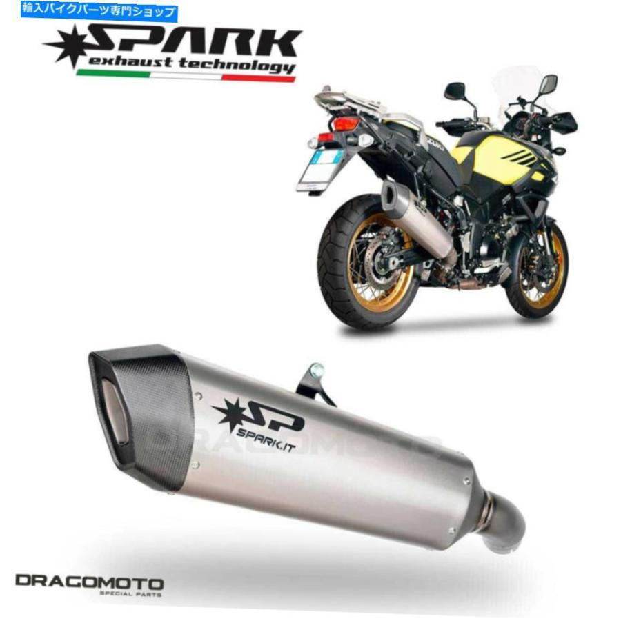 サイレンサー 鈴木V-Strom 1000 2016 2017排気火花戦闘機承認済み SUZUKI V-STROM 1000 2016 2017 Exhaust SPARK FIGHTER Titanium Approved