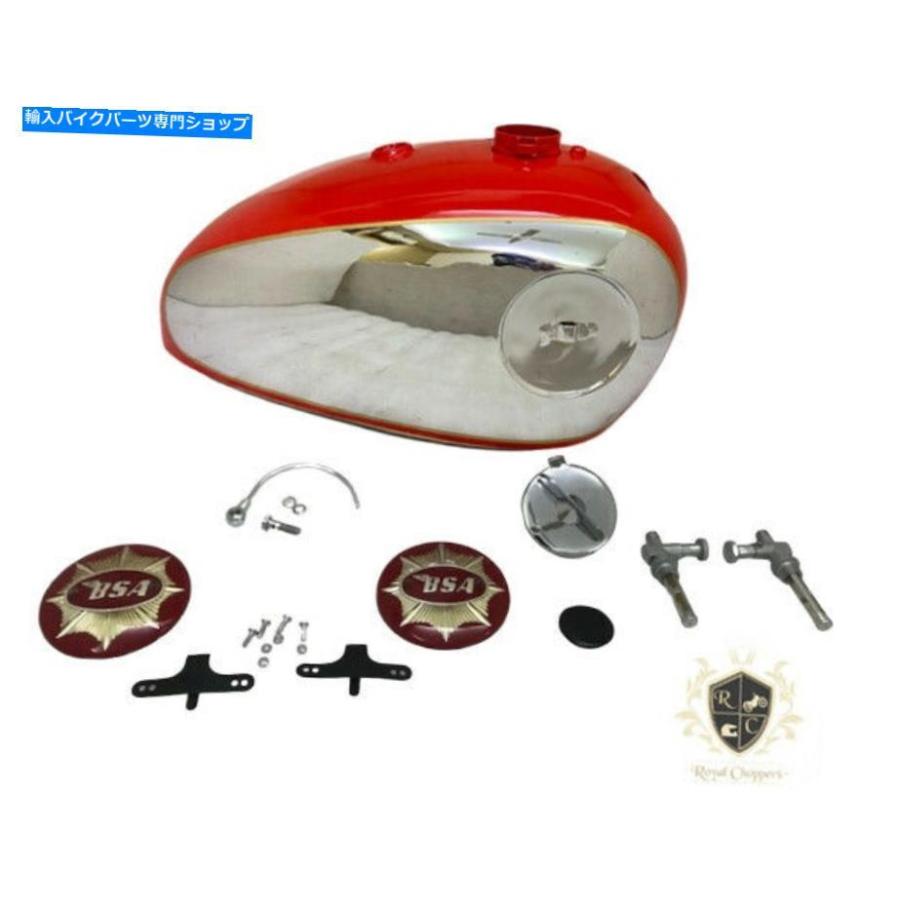 Gas Tank BSAゴールドスタークロム＆レッドタンク4ギャル+キャップ