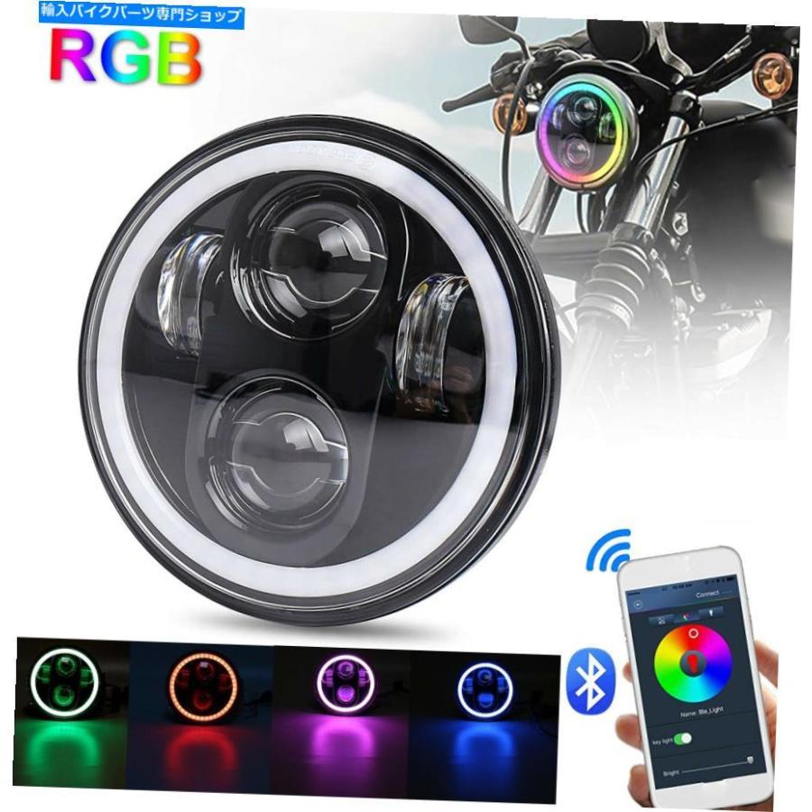 ヘッドライト 5 3/4 '' 5.75inch LEDヘッドライトDRL RGB Bluetooth用